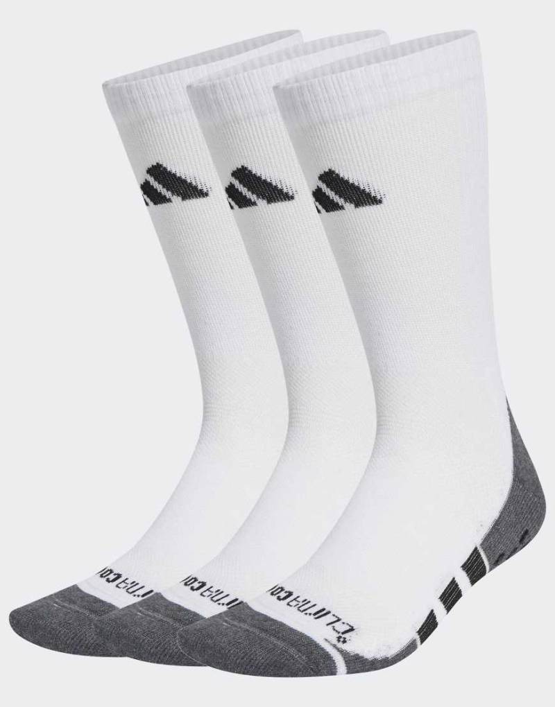 adidas Performance - Performance Grip Climacool - 3er-Pack gepolsterte Crew-Socken in Weiß, Dark Grey Heather und Schwarz von adidas performance