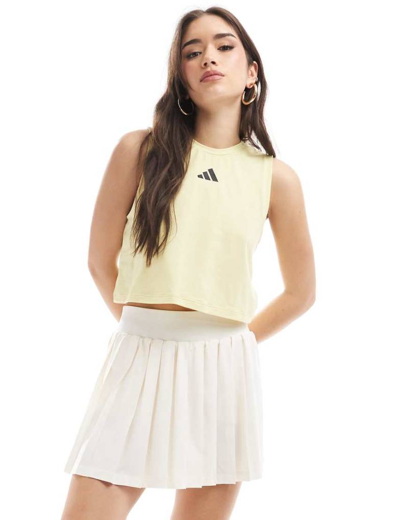 adidas Training - Power - Kastiges Tanktop in Pudergelb mit 3-Streifen-Logo von adidas performance