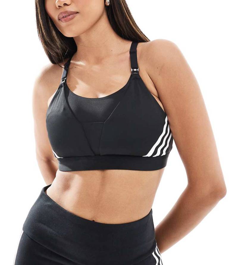 adidas Performance - Powerimpact - Luxuriöser Still-BH in Schwarz mit mittlerer Stützfunktion von adidas performance