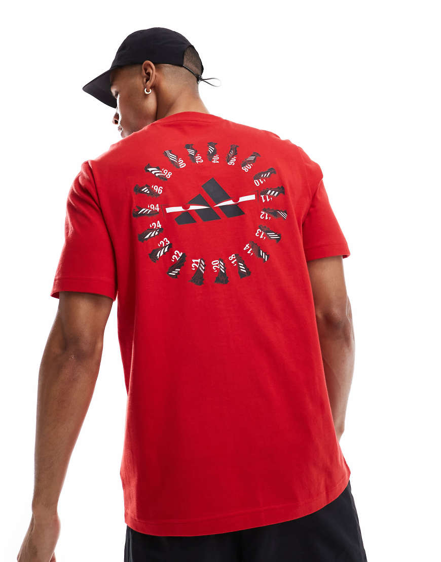 adidas Performance - Predator History - T-Shirt in Rot mit Grafikprint von adidas performance