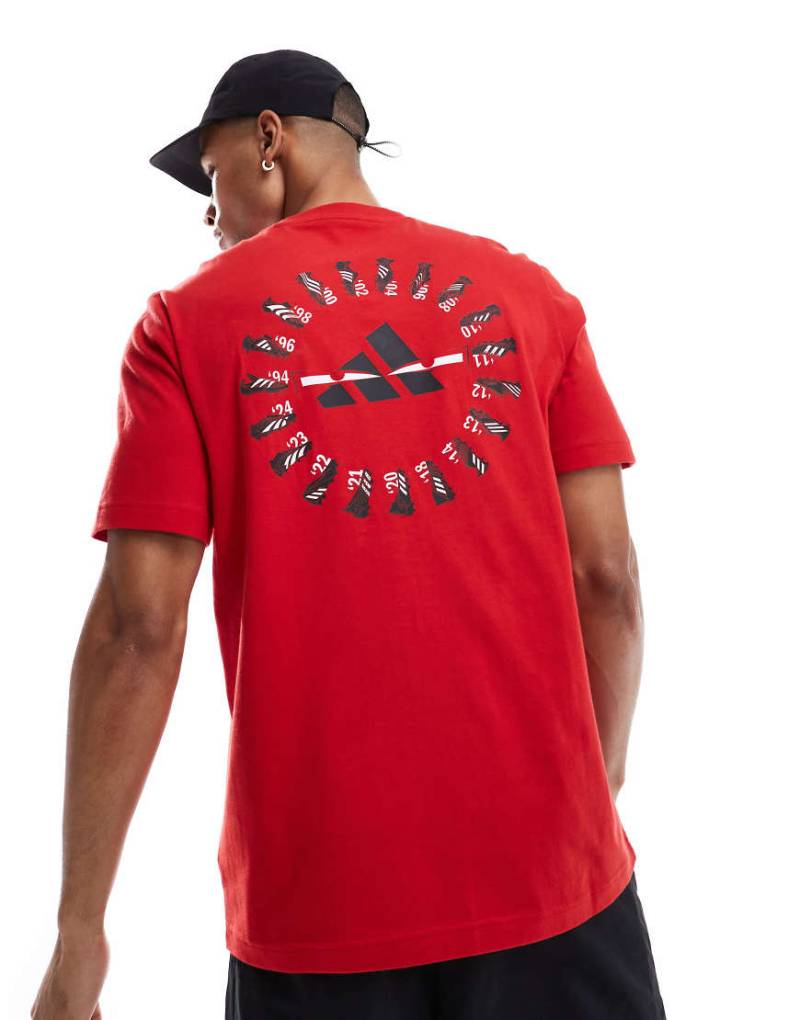 adidas Performance - Predator History - T-Shirt in Rot mit Grafikprint von adidas performance
