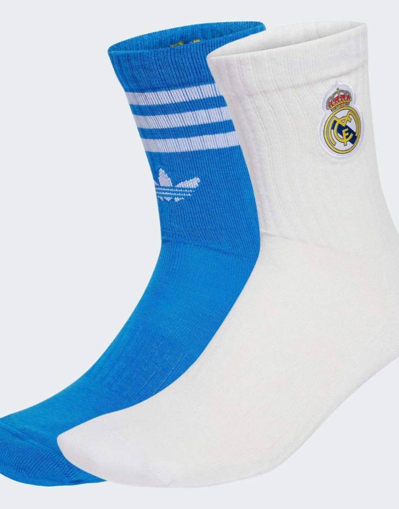 adidas Performance - Real Madrid - 2er-Pack Socken in Weiß und Blue Bird von adidas performance