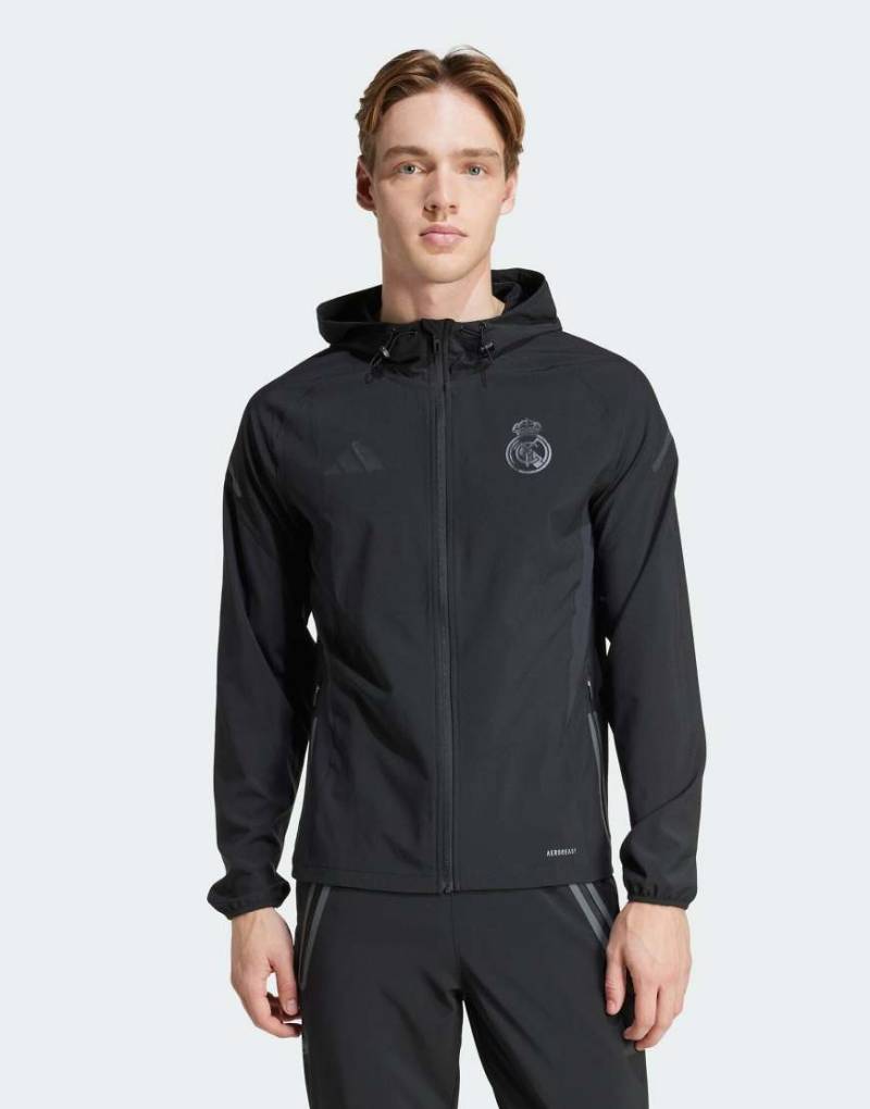 adidas Performance - Real Madrid Tiro 25 Competition Vis - Funktionale Auswärtsspiel-Trainingsjacke in Schwarz von adidas performance
