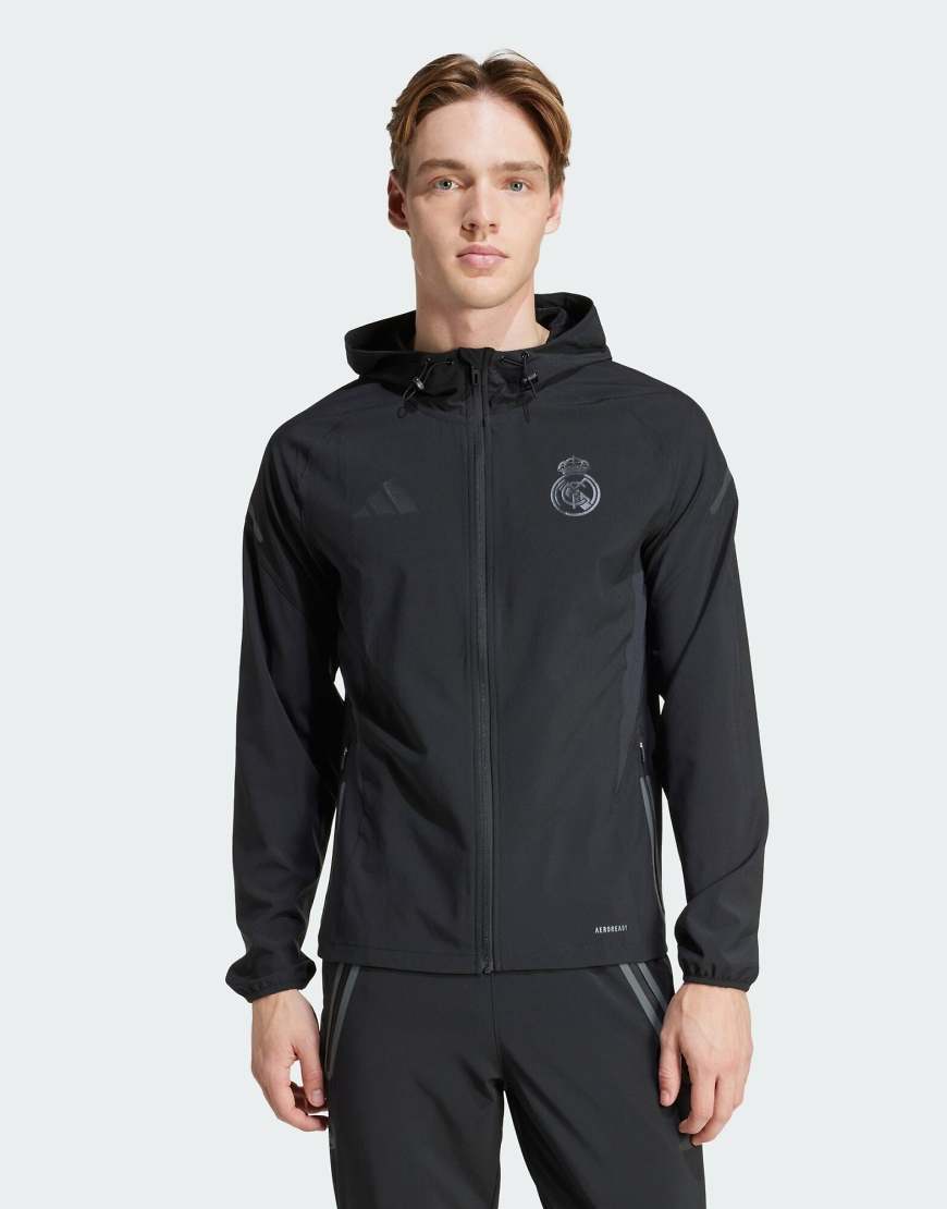 adidas Performance - Real Madrid Tiro 25 Competition Vis - Funktionale Auswärtsspiel-Trainingsjacke in Schwarz von adidas performance