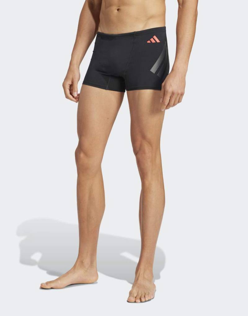 adidas Performance - Ripstream - Schwimm-Boxershorts in Schwarz / Lucid Red von adidas performance