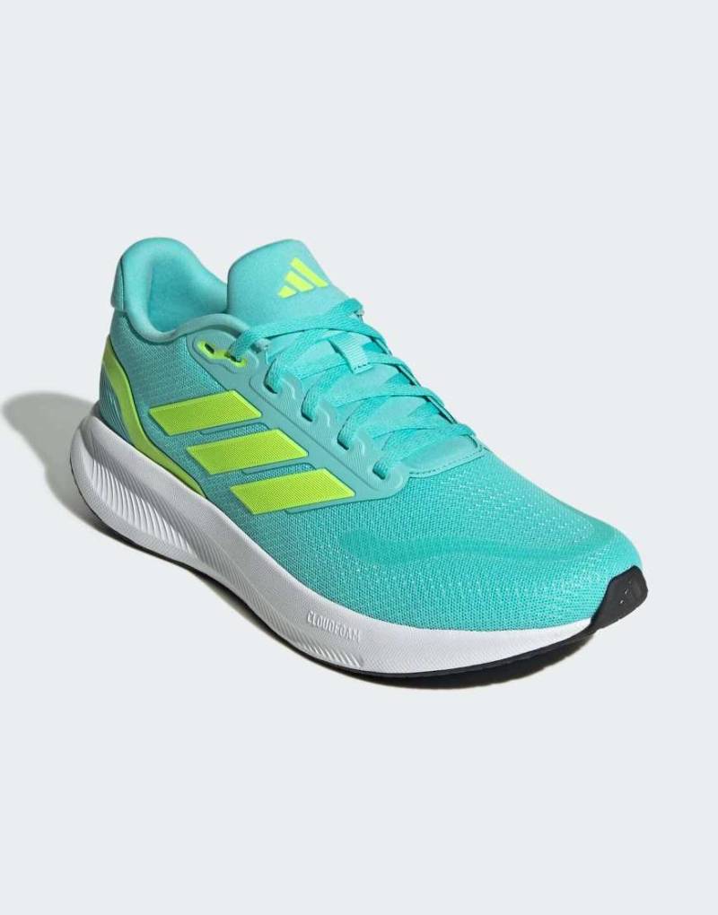 adidas Performance - Runfalcon 5 - Laufschuhe in Flash Aqua / Lucid Lemon / Kernschwarz-Blau von adidas performance