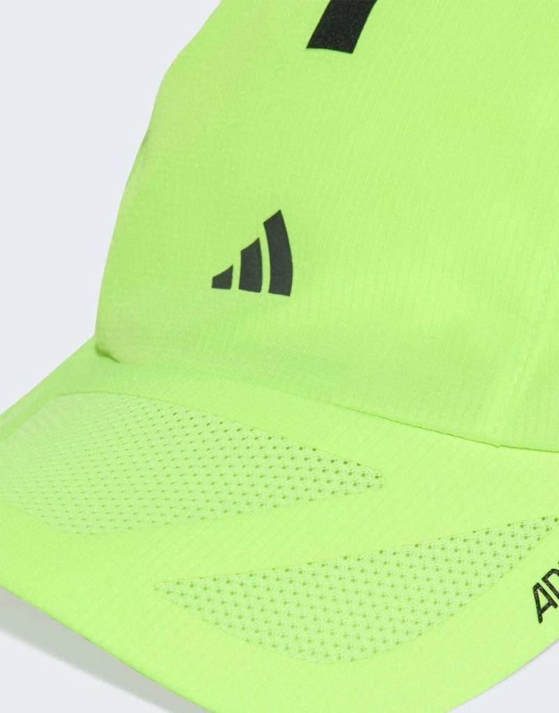 adidas Performance Running x Adizero - Leichte Climacool-Kappe in Lucid Lemon/Reflektierendes Schwarz-Gelb adidas Performance Running x Adizero - Leichte Climacool-Kappe in Lucid Lemon/Reflektierendes Schwarz-Gelb von adidas performance