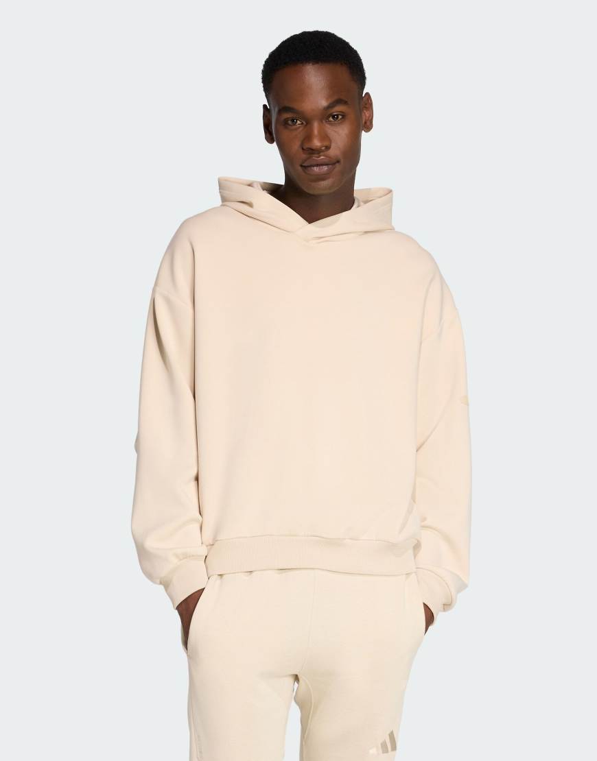 adidas Performance - Soft Lux - Kapuzenpullover in Crystal Linen-Neutral von adidas performance