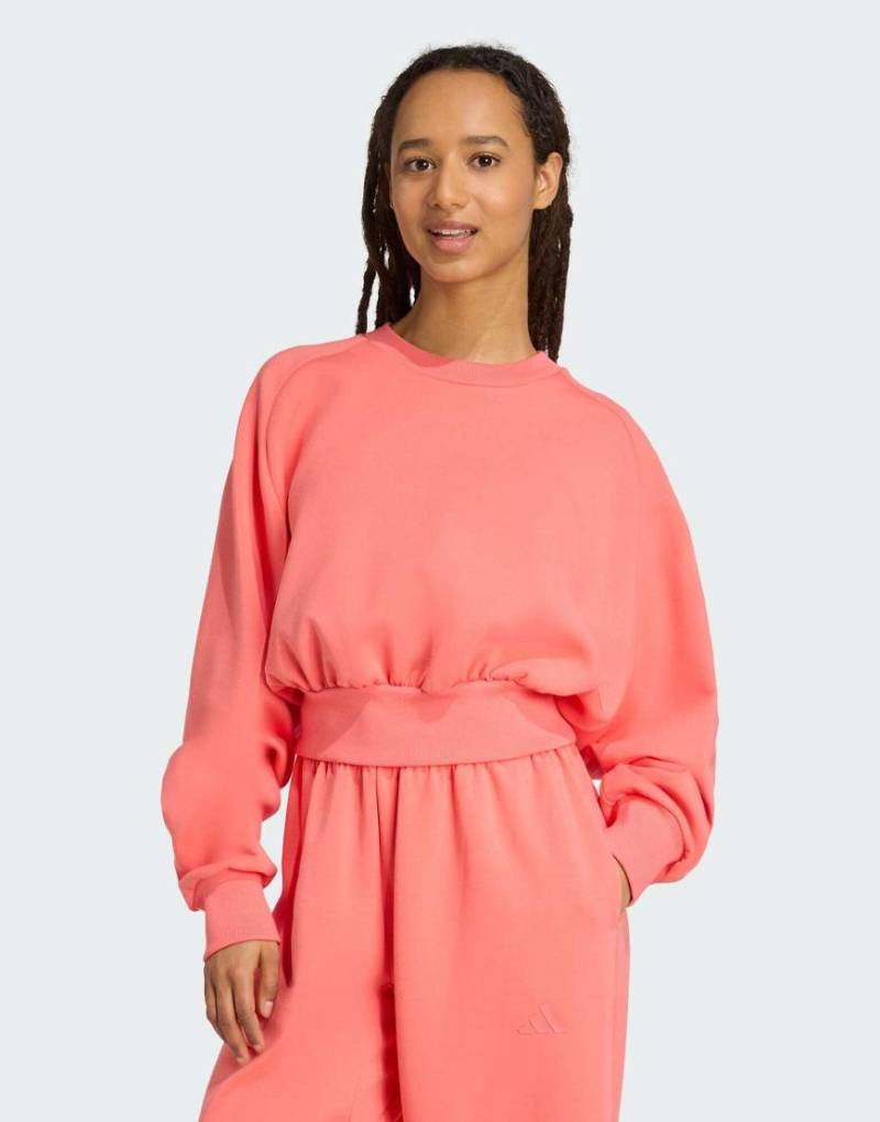 adidas Performance - Soft Lux - Lockeres Sweatshirt in Semi Turbo-Rot von adidas performance