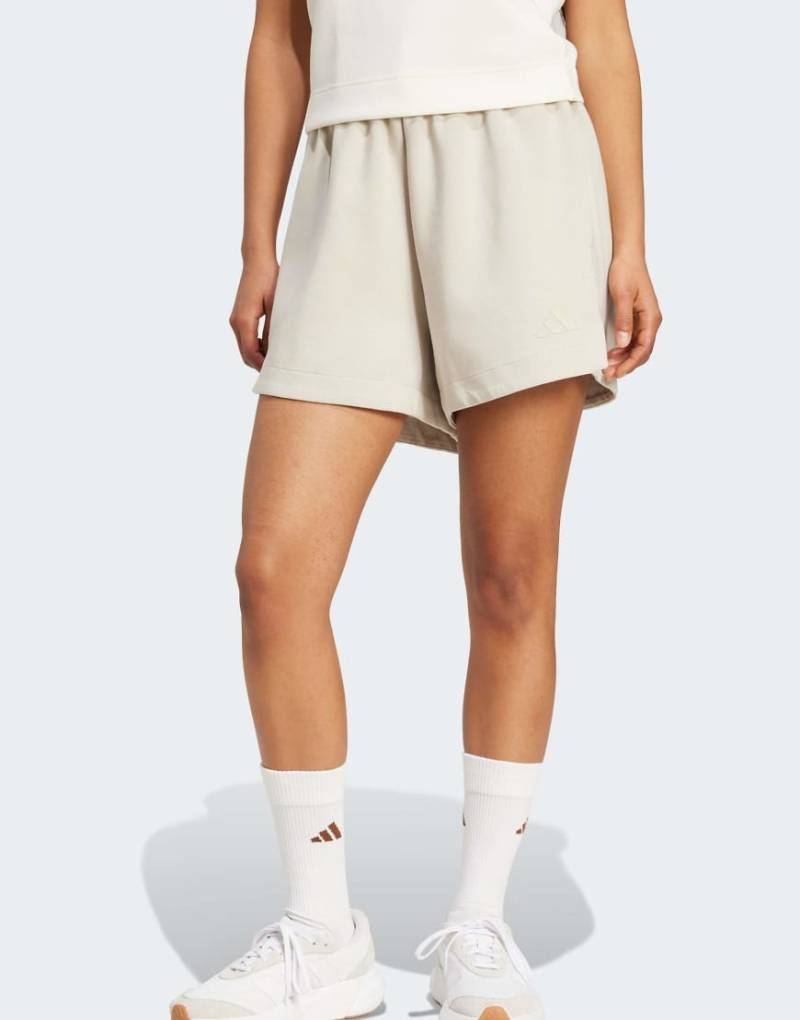 adidas Performance - Soft Lux - Loose-Fit-Shorts in Beige-Neutral von adidas performance