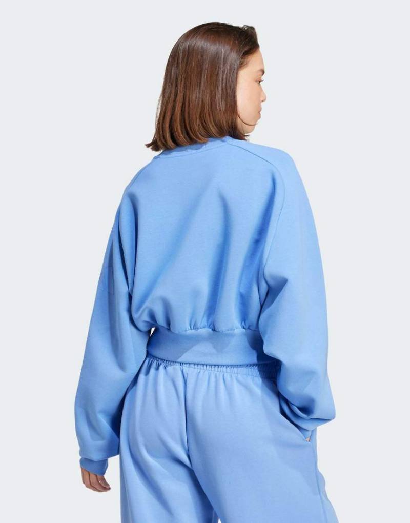 adidas Performance - Soft Lux - Loose-Fit-Sweatshirt in Blue Fusion-Blau von adidas performance