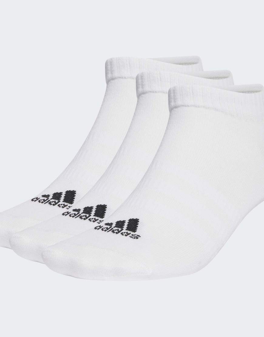 adidas Performance - Sportswear - 3 Paar niedrig geschnittene, dünne, leichte Socken in Weiß / Schwarz von adidas performance