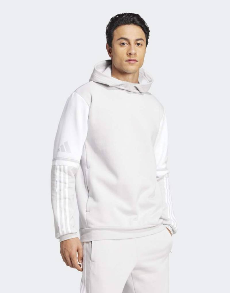 adidas Performance - Squadra 25 - Kapuzenpullover aus Sweatshirt-Stoff in Team-Hellgrau/Weiß von adidas performance