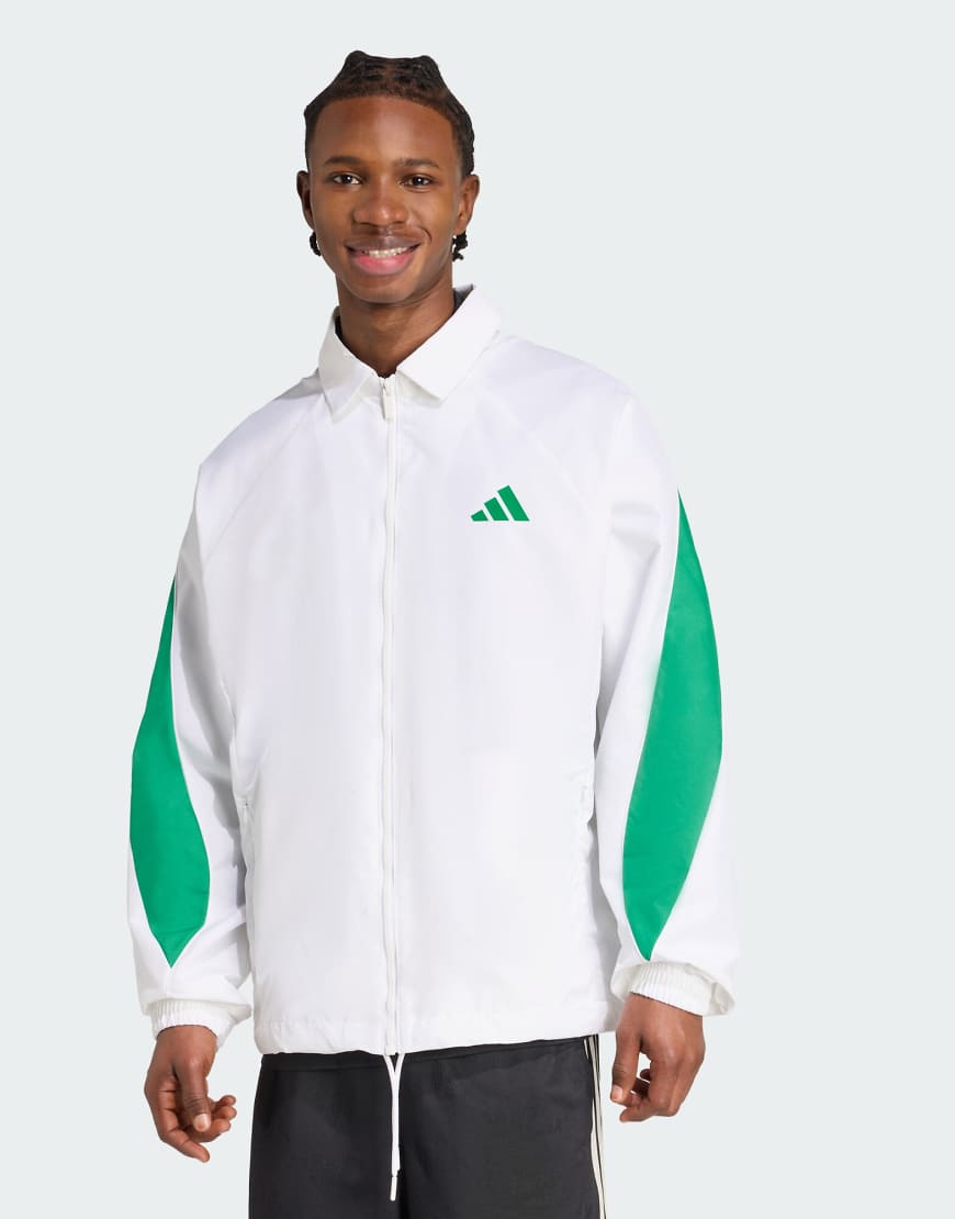 adidas Performance - Stadium - Trainingsjacke in Weiß/Grün von adidas performance