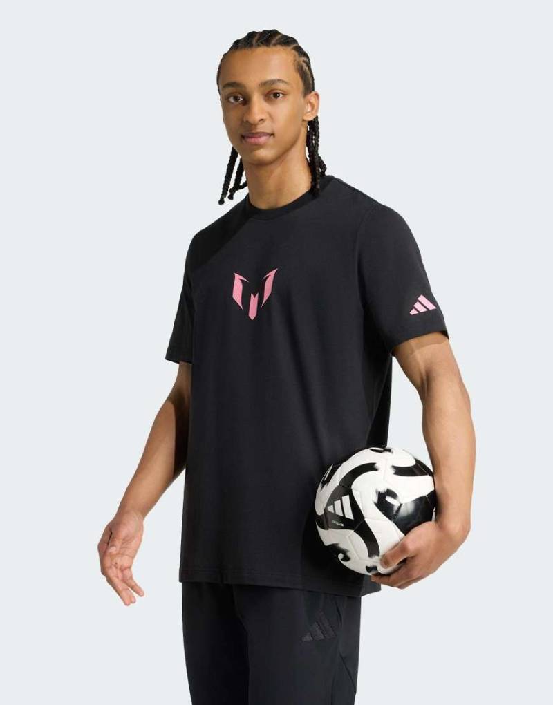 adidas Performance - T-Shirt in Schwarz mit „Messi"-Print von adidas performance