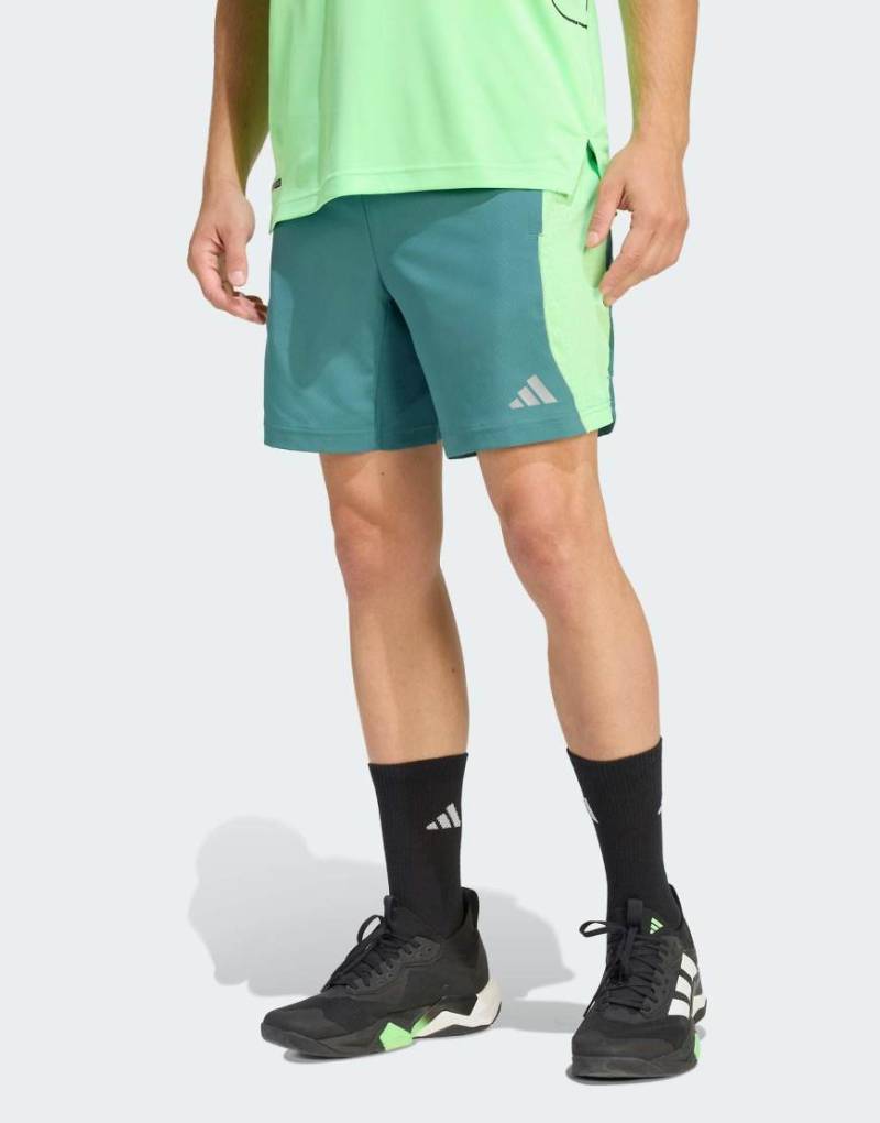 adidas Performance - Tech Apparel Climacool - Shorts in Preloved Teal / Lime Burst-Blau von adidas performance