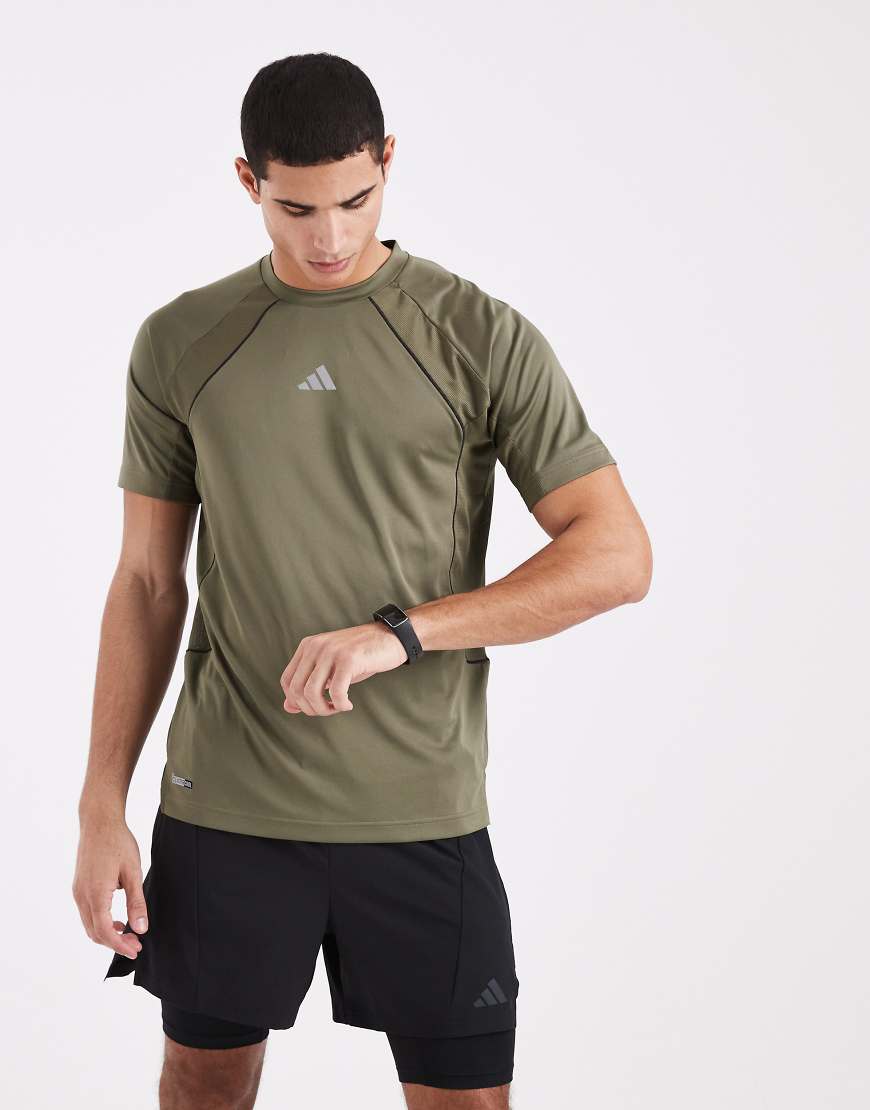 adidas Performance - Tech Apparel Climacool - T-Shirt in Olive Strata-Grün von adidas performance
