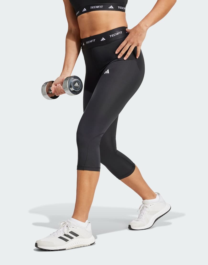 adidas Performance - Techfit - Capri-Leggings in Schwarz von adidas performance