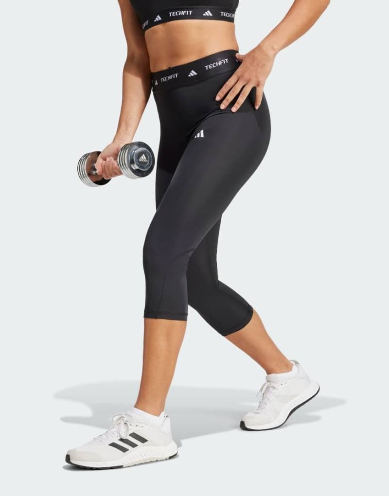 adidas Performance - Techfit - Capri-Leggings in Schwarz von adidas performance