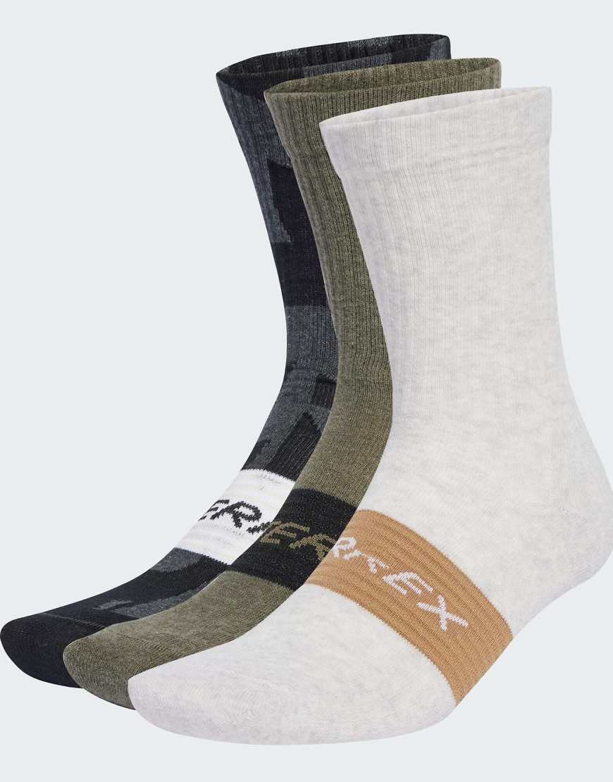 adidas Performance - Terrex - 3er-Pack Socken in Schwarz/Olive Strata/Weiß von adidas performance