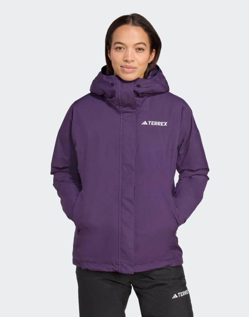 adidas Performance - Terrex Multi - 2-Lagen-Jacke mit Rain. RDY-Technologie und Isolierung in Aurora Plum-Lila von adidas performance