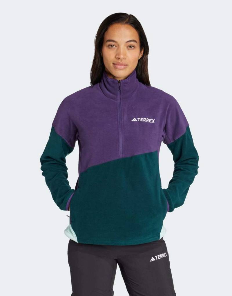 adidas Performance - Terrex Multi Climawarm - Fleece-Anorak in Aurora Plum / Aurora Ivy-Lila von adidas performance