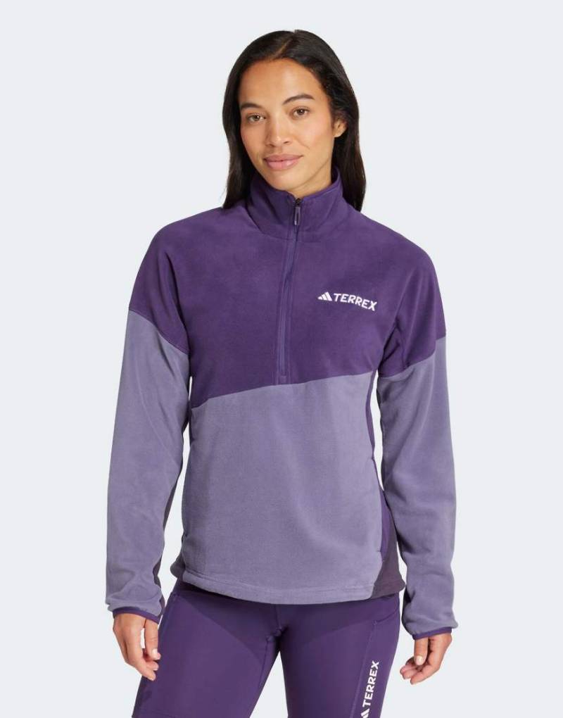 adidas Performance - Terrex Multi Climawarm - Fleece-Anorak in Aurora Plum / Preloved Violet-Lila von adidas performance