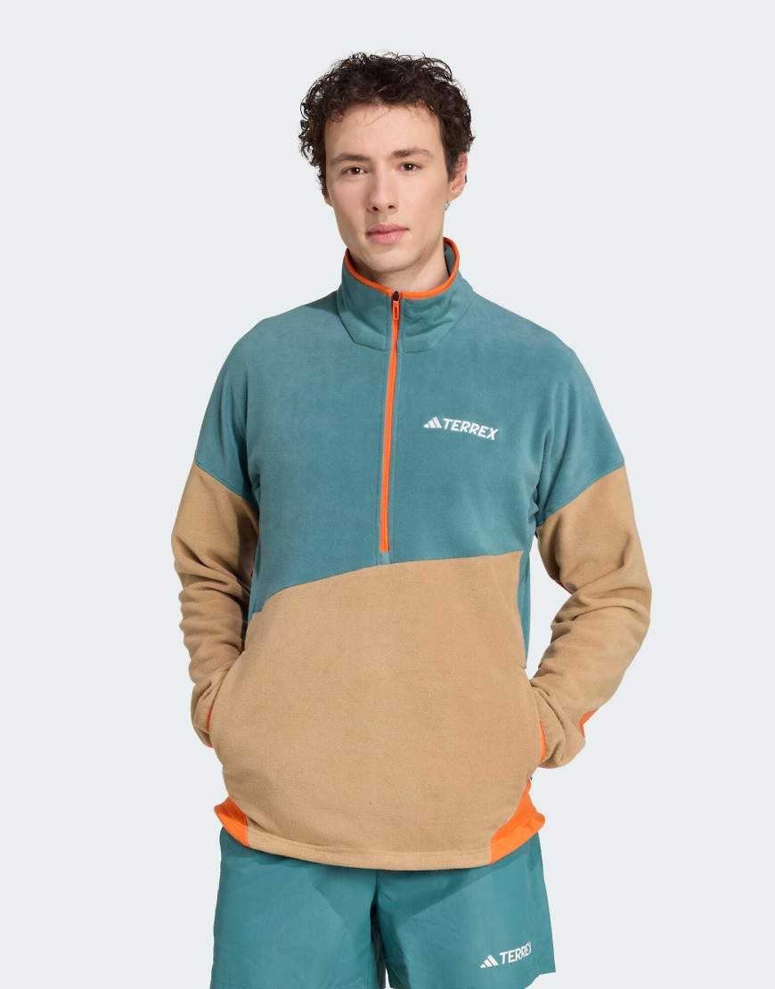 adidas Performance - Terrex Multi Climawarm - Fleece-Anorak in Preloved Teal / Cardboard-Blau von adidas performance