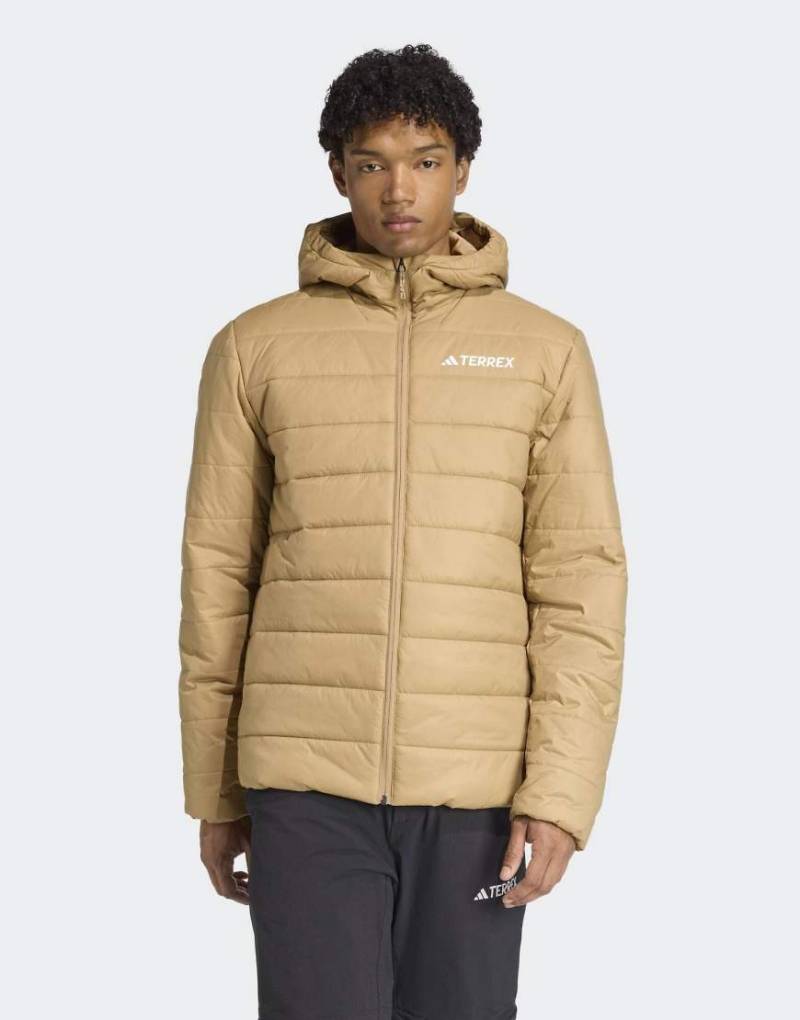 adidas Performance - Terrex Multi Essentials - Wattierte Jacke in Kartonbeige mit Climawarm-Technologie und Kapuze-Brown von adidas performance
