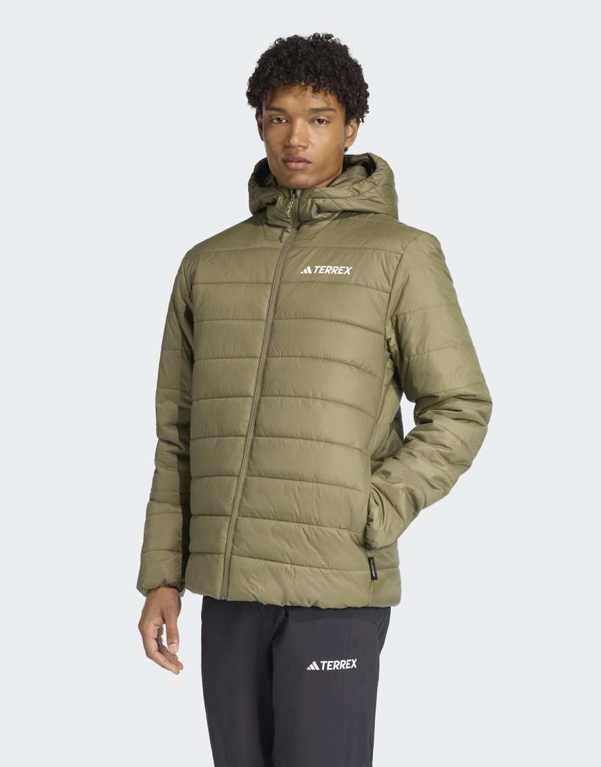 adidas Performance - Terrex Multi Essentials - Wattierte Jacken in Oliv-Strata mit Climawarm-Technologie und Kapuze-Grün von adidas performance
