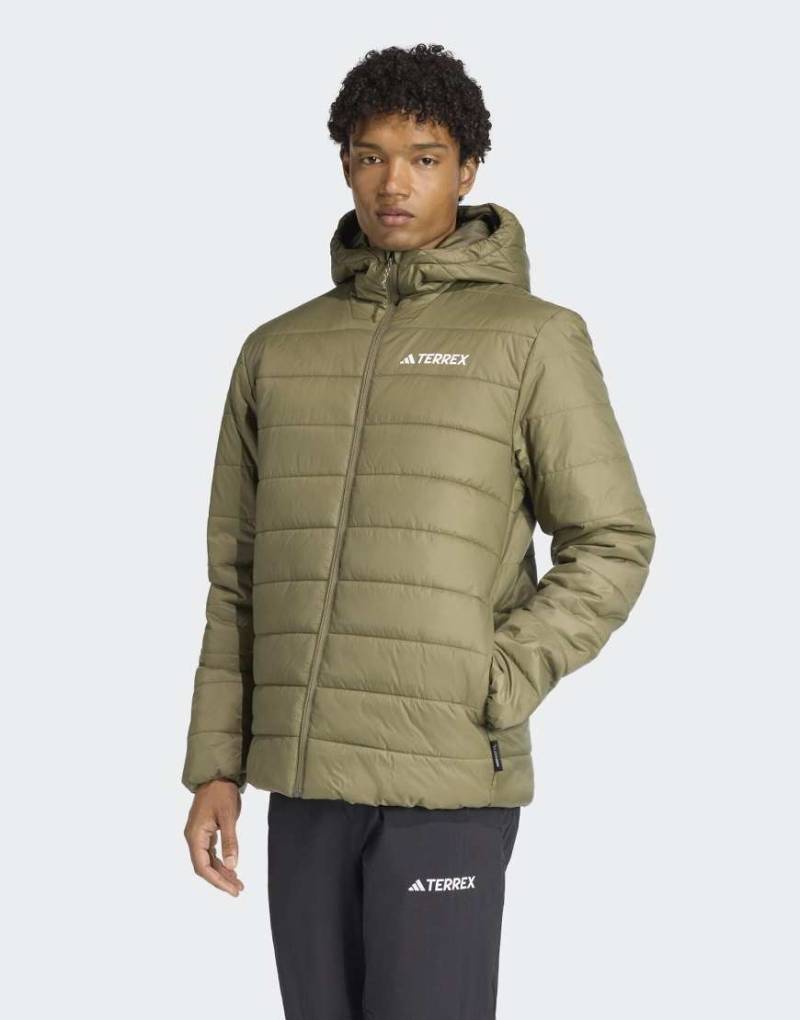 adidas Performance - Terrex Multi Essentials - Wattierte Jacken in Oliv-Strata mit Climawarm-Technologie und Kapuze-Grün von adidas performance