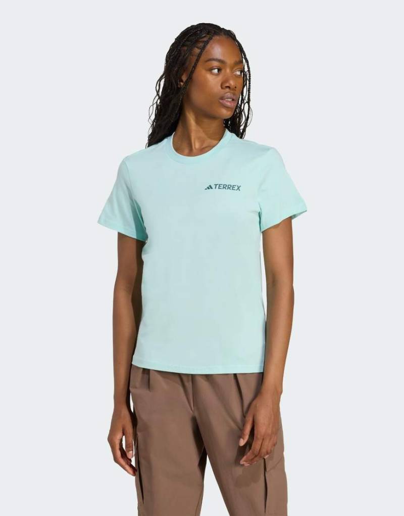 adidas Performance - Terrex - T-Shirt in Semi Flash Aqua mit Grafik-Blau von adidas performance