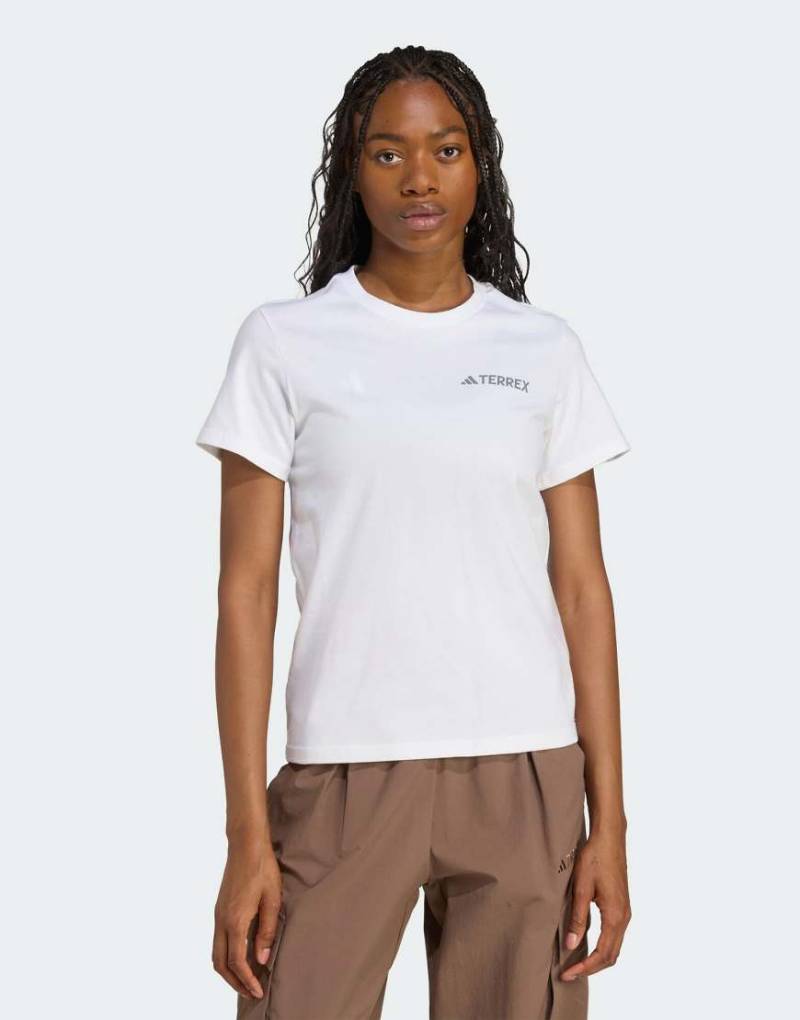 adidas Performance - Terrex - T-Shirt in Weiß/Grey Three mit Grafik von adidas performance