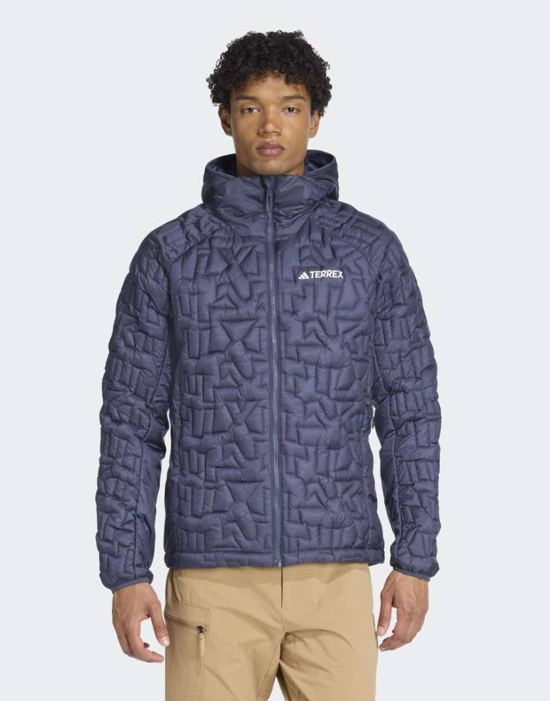 adidas Performance - Terrex Xperior Primaloft - Locker geschnittene, isolierte Kapuzenjacke in Shadow-Marineblau von adidas performance