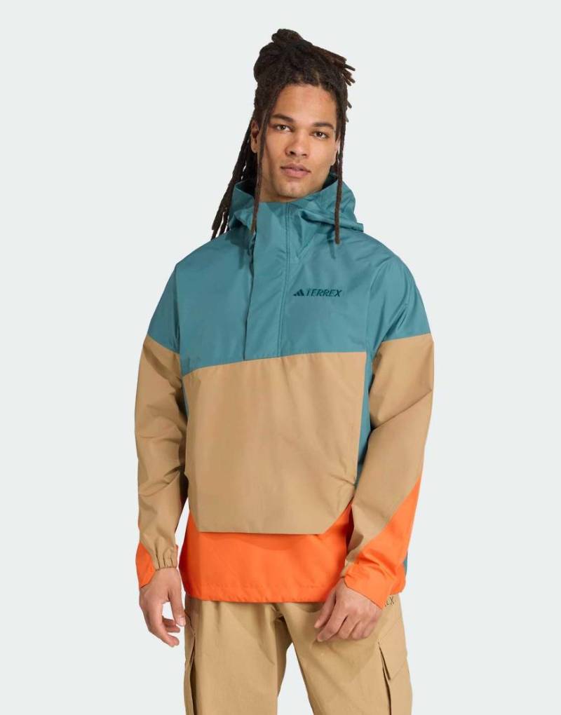 adidas Performance - Terrex Xploric 2.5L Climaproof - Anorak in Preloved Teal/Kartonbeige-Blau von adidas performance