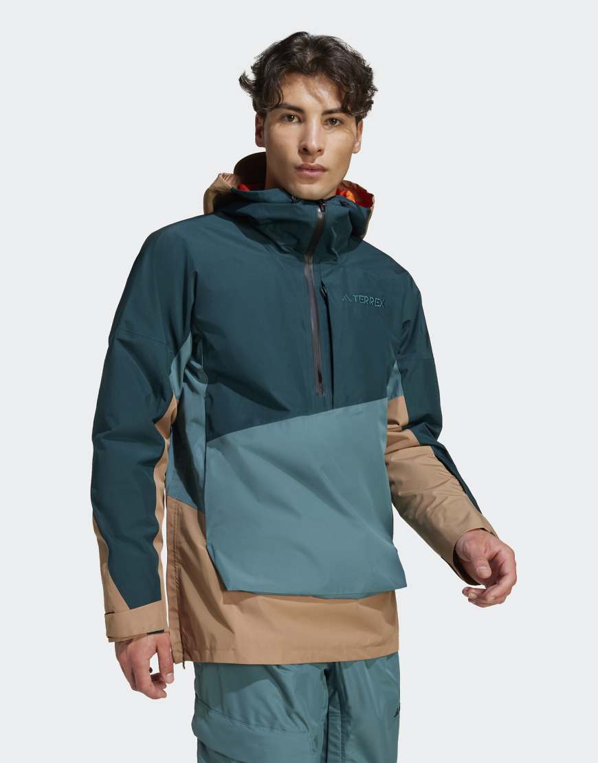 adidas Performance - Terrex Xploric Climaproof - 2-lagiger, gefütterter Anorak in Preloved-Petrol/Aurora Ivy/ C-Blau von adidas performance