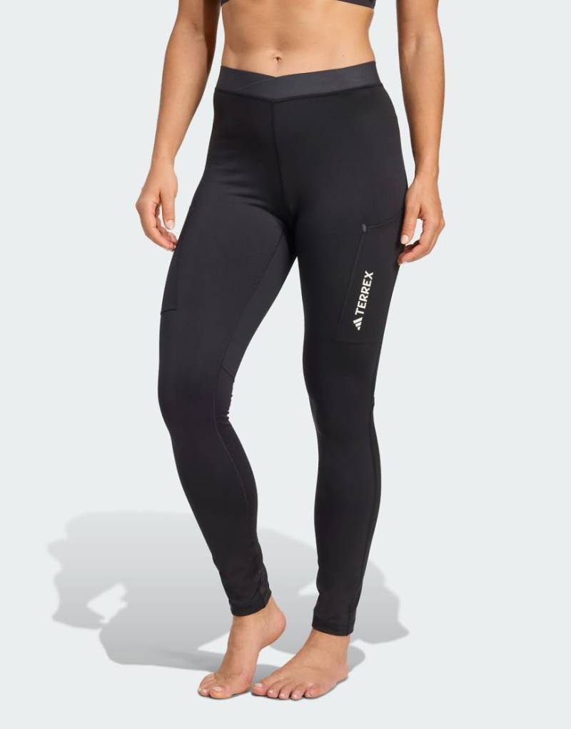adidas Performance - Terrex xperior - Angeraute Leggings in Schwarz von adidas performance