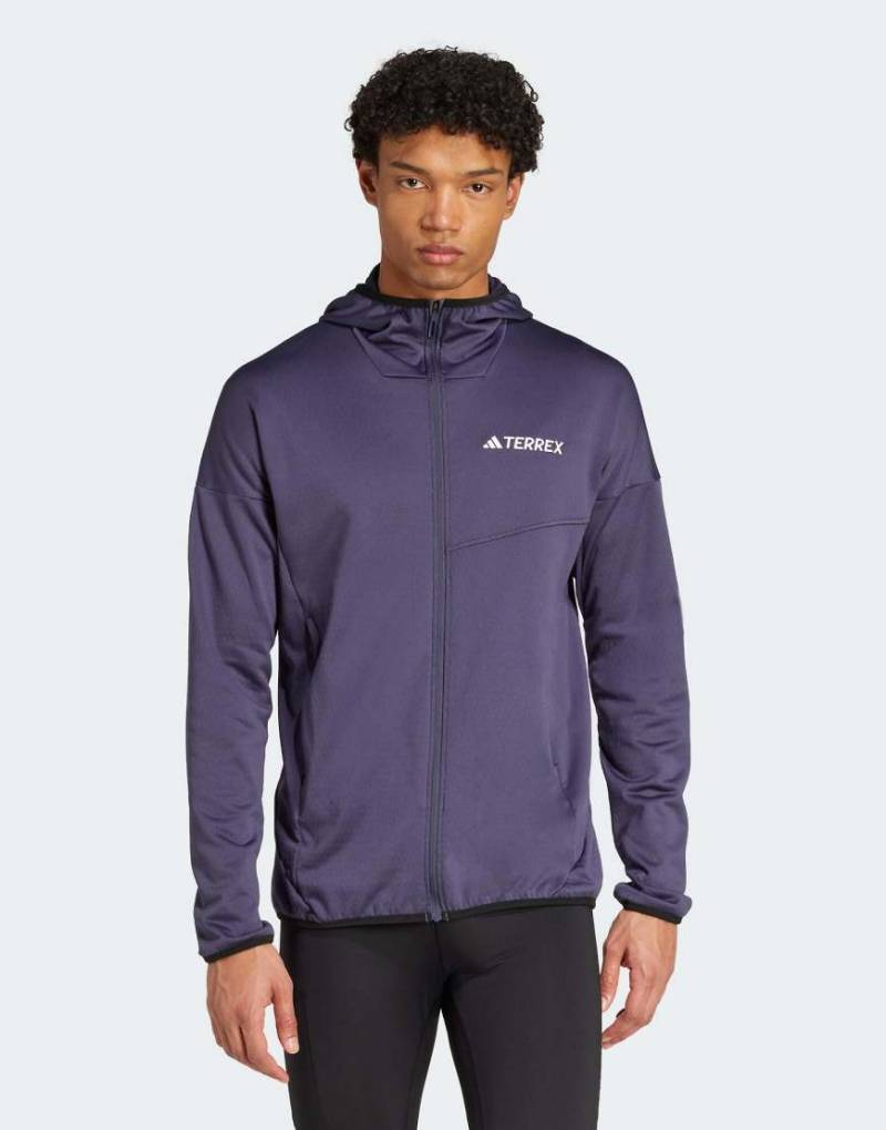 adidas Performance - Terrex xperior climawarm - Leichte Fleece-Jacke in Shadow Navy mit Kapuze-Blau von adidas performance