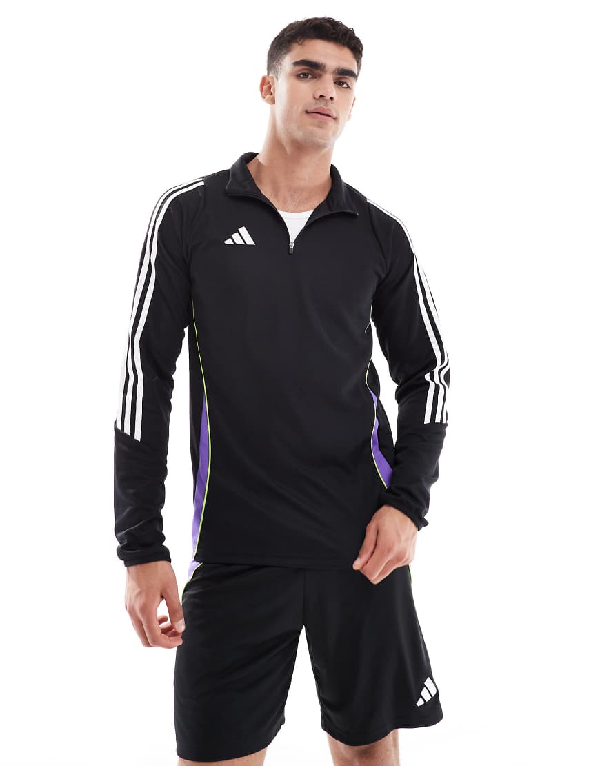 adidas Football - Tiro 24 - Trainingsoberteil in Schwarz / Purple Rush von adidas performance