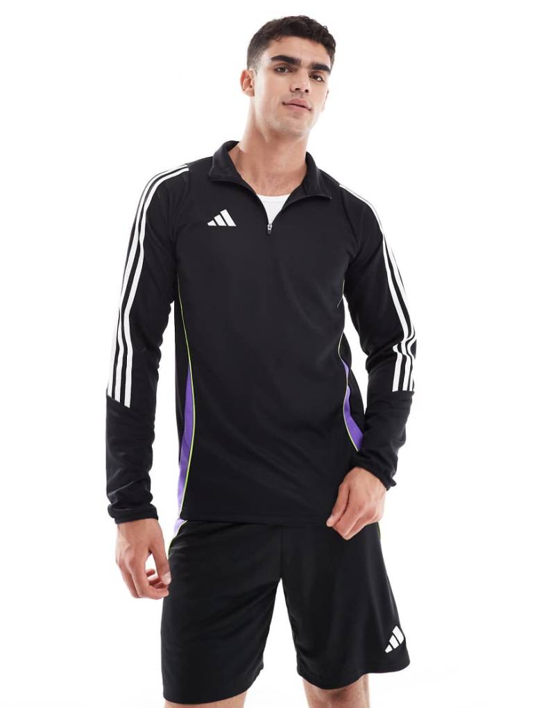 adidas Football - Tiro 24 - Trainingsoberteil in Schwarz / Purple Rush von adidas performance