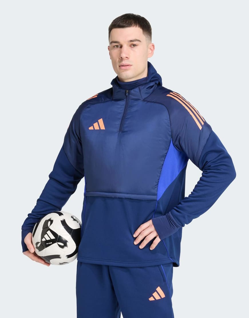 adidas Performance - Tiro 25 Competition Winterized - Oberteil in Dunkelblau / Beam Orange von adidas performance
