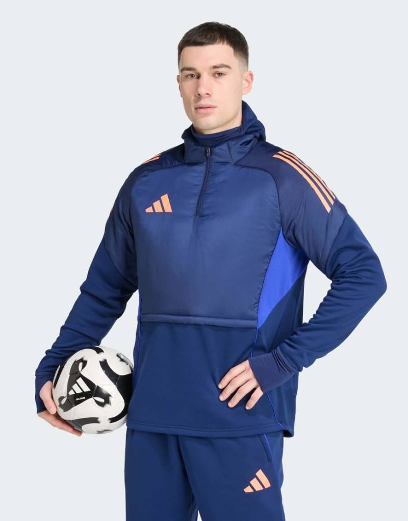 adidas Performance - Tiro 25 Competition Winterized - Oberteil in Dunkelblau / Beam Orange von adidas performance