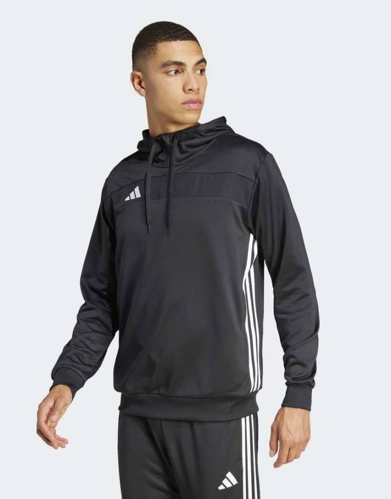 adidas Football - Tiro 25 Essentials - Kapuzenpullover in Schwarz und Weiß von adidas performance