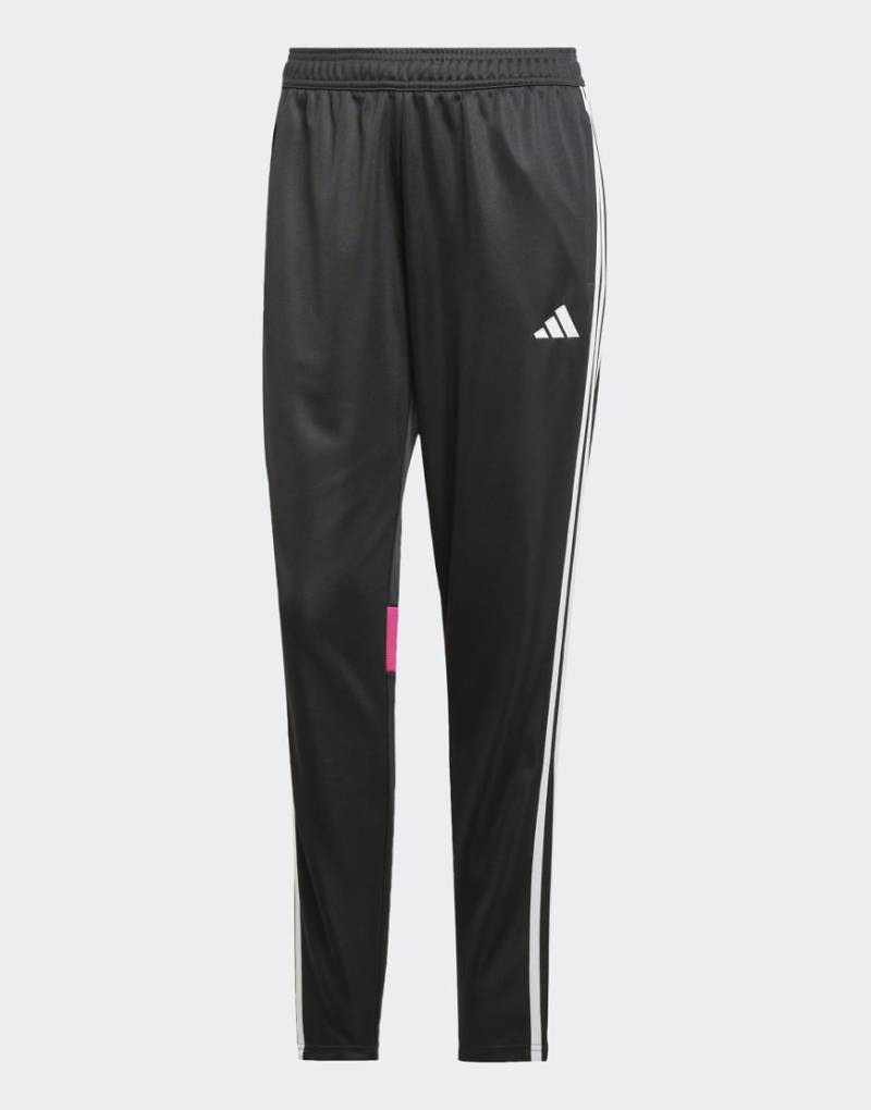 adidas Performance - Tiro 25 Essentials - Trainingshose in Schwarz / Clear Grey / Real Magenta von adidas performance