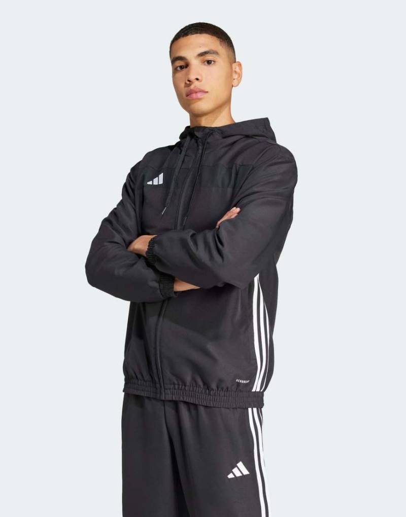 adidas Performance - Tiro 25 Essentials - Web-Kapuzenpullover in Schwarz und Weiß von adidas performance