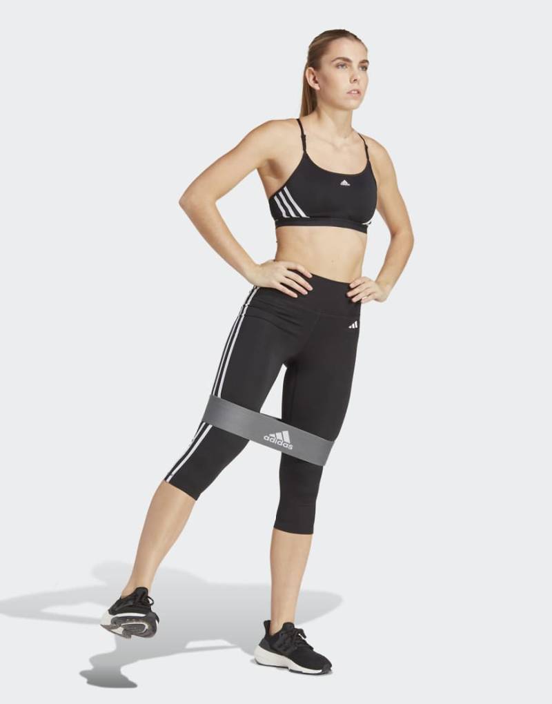 adidas Performance - Train Essentials - Hoch taillierte 3/4-Leggings in Schwarz mit den 3 Streifen von adidas performance
