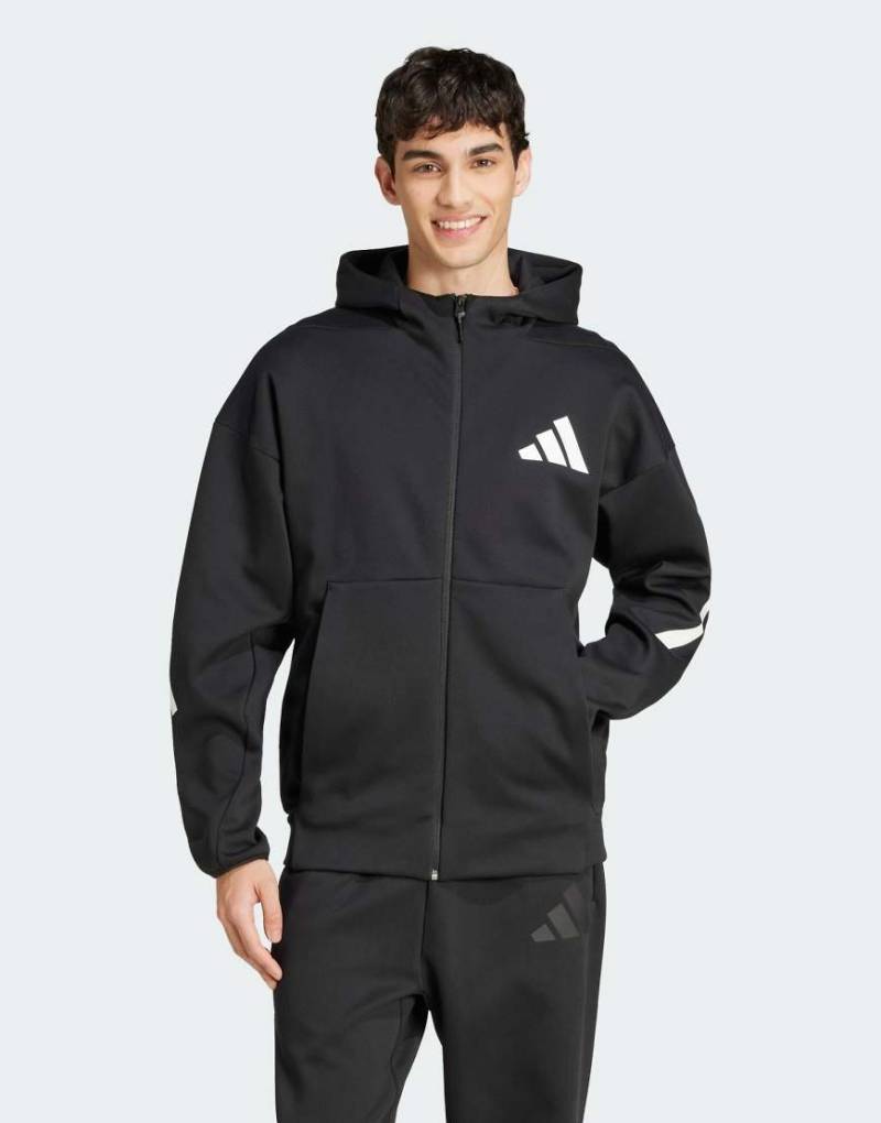 adidas Performance - Z. N.E. - Trainingsjacke in Schwarz mit Reißverschluss und Kapuze von adidas performance