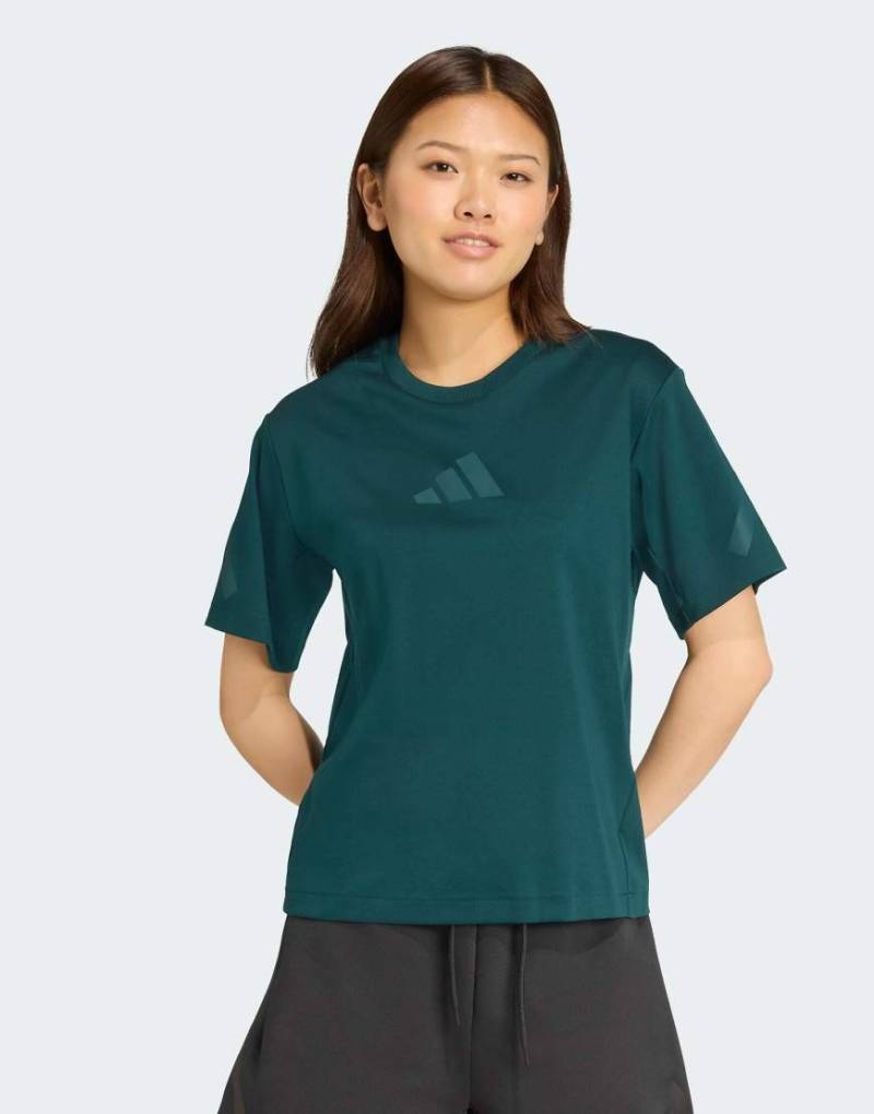adidas Performance - adidas Z. N.E. - T-Shirt in Aurora Ivy-Grün von adidas performance