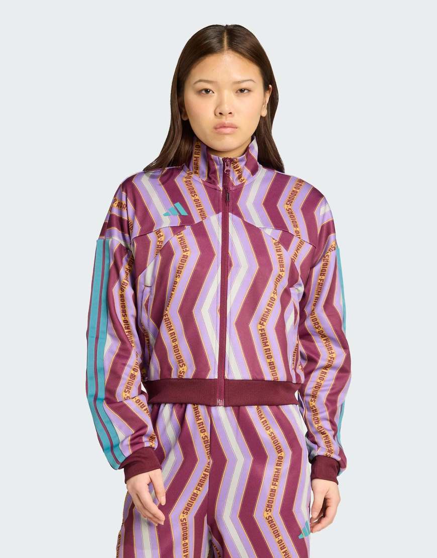 adidas Performance - adidas x FARM Tiro - Trainingsoberteil in Amazon-Rot/Violet Fusion von adidas performance