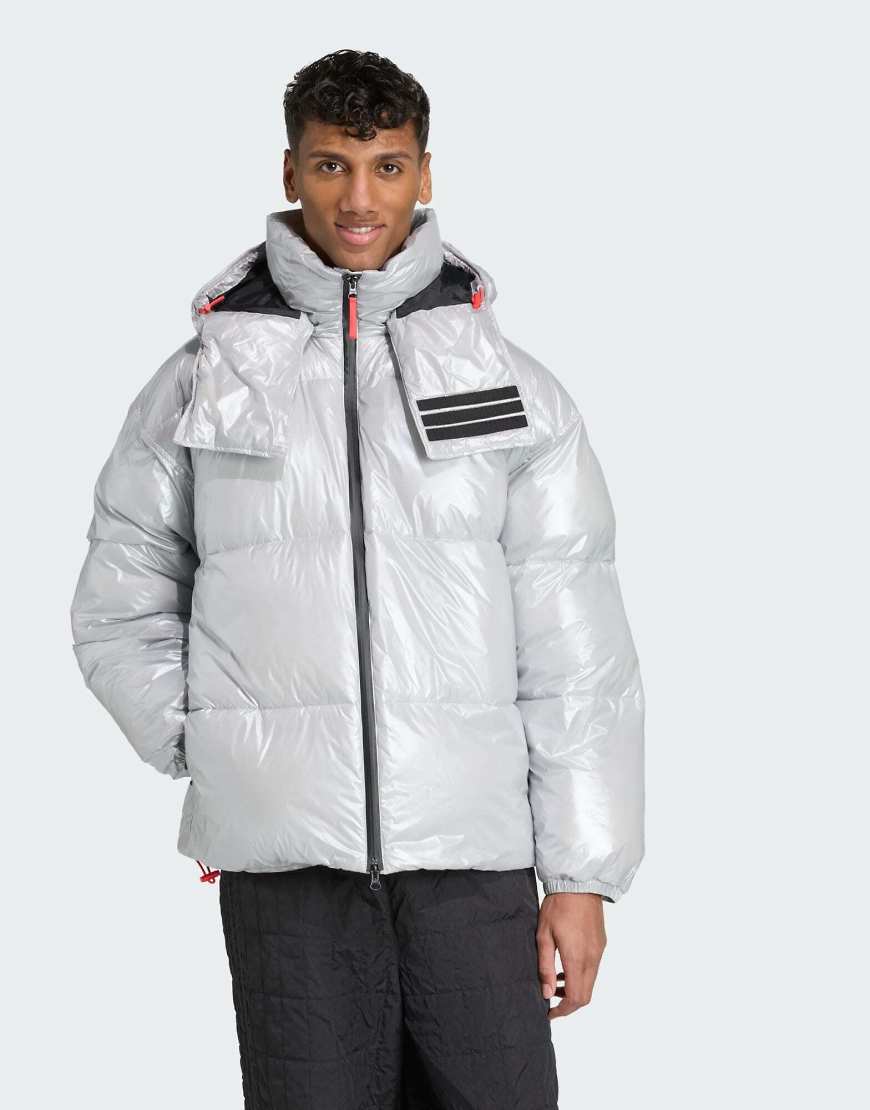 adidas Performance - adidas x moon boot - Wattierte Jacke in Matte Silver-Silber von adidas performance